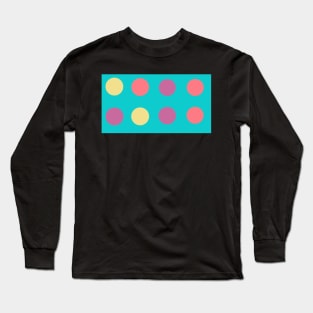 Multi-color retro modern teal, mint, cherry and lemon circular print Long Sleeve T-Shirt